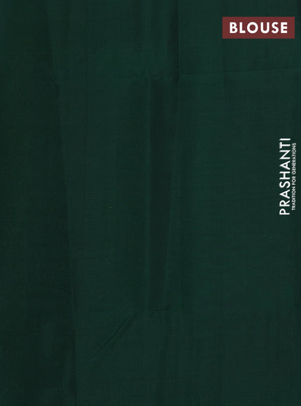Kanchipuram soft silk saree black and green with allover zari woven buttas and long zari woven border