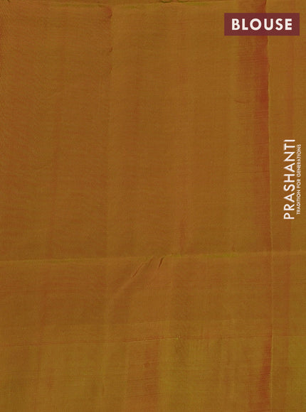 Kanchipuram soft silk saree red and dual shade of greenish red with allover zari woven buttas and long zari woven border