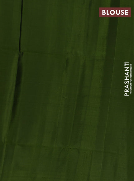 Kanchipuram soft silk saree royal blue and green with allover zari woven buttas and long zari woven border