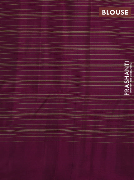 Kanchipuram soft silk saree navy blue and dark magenta pink with allover zari woven checks and zari woven border