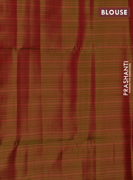 Kanchipuram soft silk saree mild peach pink and dual shade of green with allover zari woven checks and zari woven border
