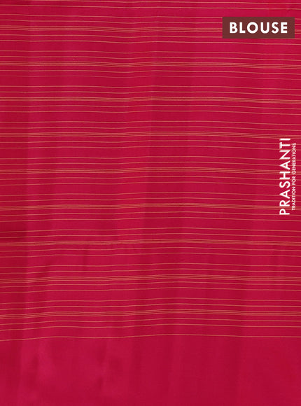 Kanchipuram soft silk saree sunset orange and pink with allover zari woven checks and zari woven border