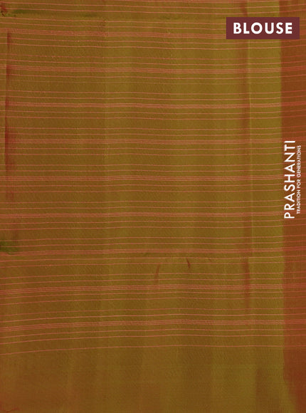 Kanchipuram soft silk saree red and dual shade of greenish red with allover zari woven checks and zari woven border