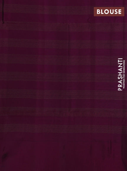 Kanchipuram soft silk saree green and magenta pink with allover zari checks & buttas and long zari woven border
