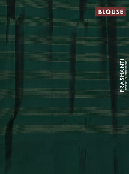 Kanchipuram soft silk saree lavender and green with allover zari checks & buttas and long zari woven border