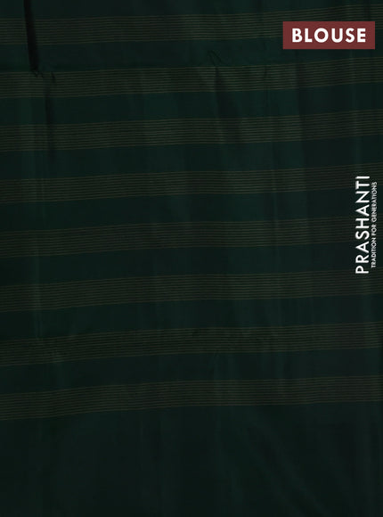 Kanchipuram soft silk saree violet and green with allover zari checks & buttas and long zari woven border