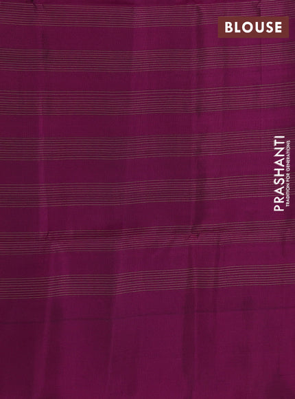 Kanchipuram soft silk saree grey and magenta pink with allover zari checks & buttas and long zari woven border