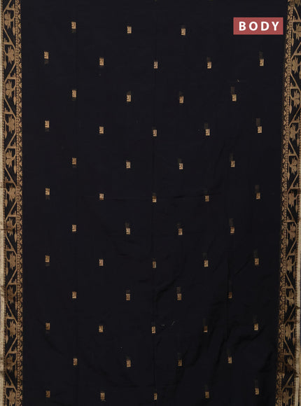 Bengal soft cotton saree black with allover thread woven buttas and thread woven border