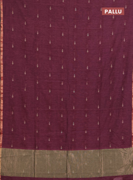 Bengal soft cotton saree mauve pink with allover thread woven buttas and zari woven border