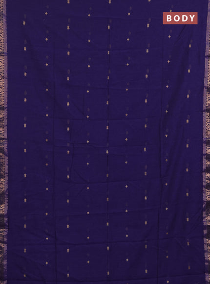 Bengal soft cotton saree violet with allover thread woven buttas and zari woven border