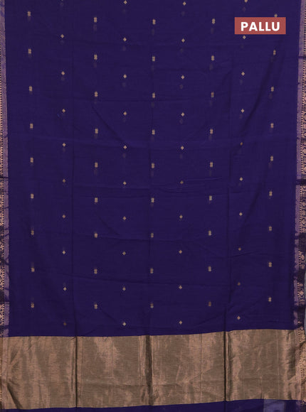 Bengal soft cotton saree violet with allover thread woven buttas and zari woven border