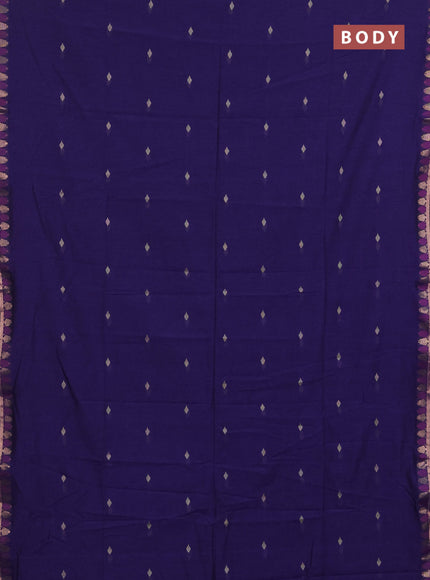 Bengal soft cotton saree violet with allover thread woven buttas and thread & zari woven border