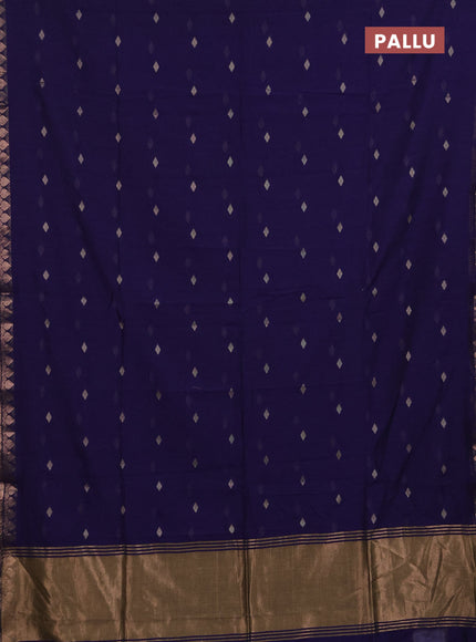 Bengal soft cotton saree violet with allover thread woven buttas and copper zari wove border
