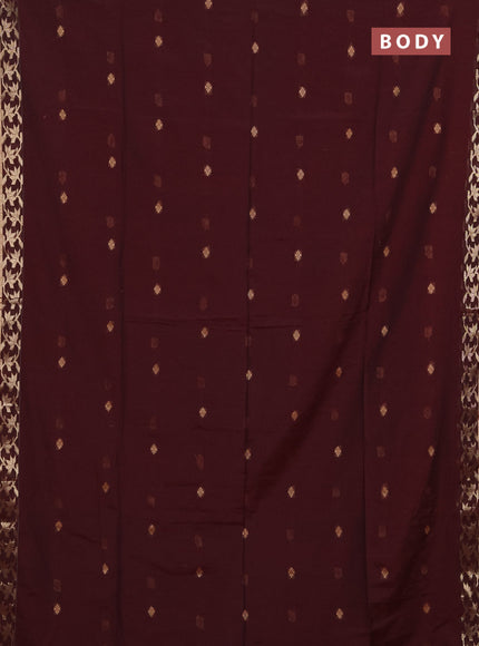 Bengal soft cotton saree deep maroon with allover thread woven buttas and zari woven border