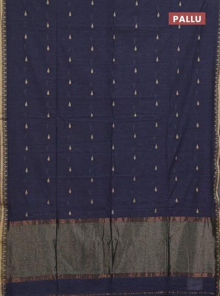 Bengal soft cotton saree grey with allover thread woven buttas and thread woven border