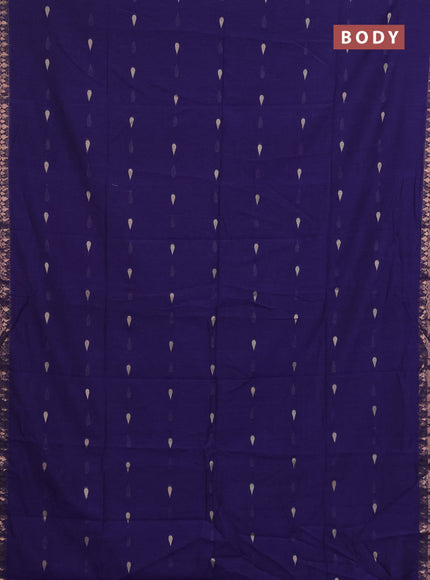 Bengal soft cotton saree violet with allover thread woven buttas and zari woven border