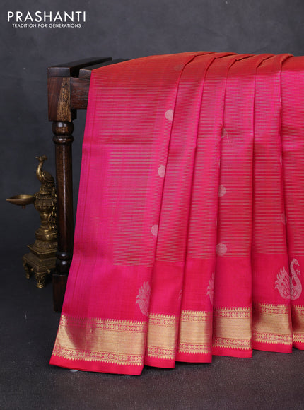 Venkatagiri silk saree pink with allover vairaosi zari woven buttas and zari woven butta border