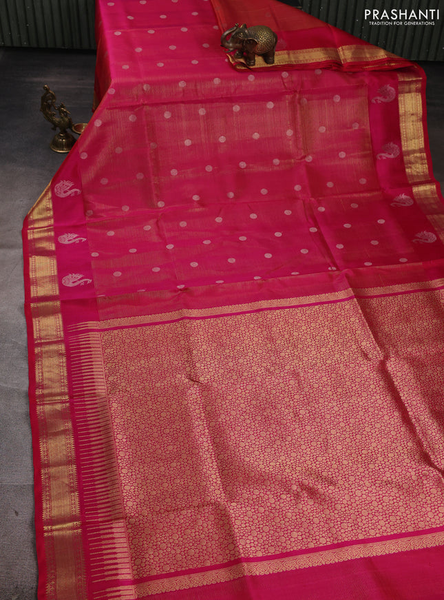Venkatagiri silk saree pink with allover vairaosi zari woven buttas and zari woven butta border