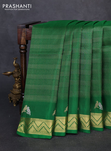 Venkatagiri silk saree green with allover zari weaves and zari woven butta border