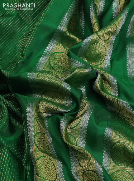 Venkatagiri silk saree green with allover zari weaves and zari woven butta border