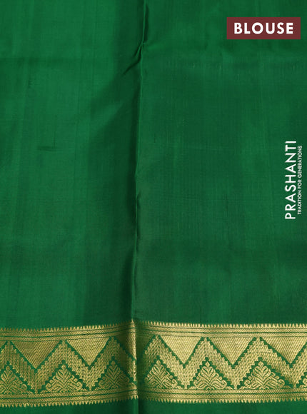 Venkatagiri silk saree green with allover zari weaves and zari woven butta border