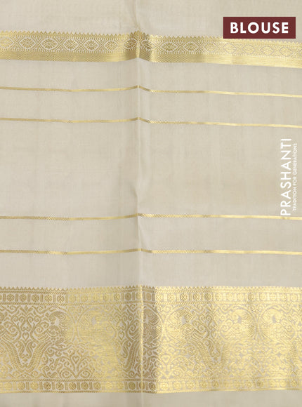 Venkatagiri silk saree cream with allover zari weaves and long zari woven border
