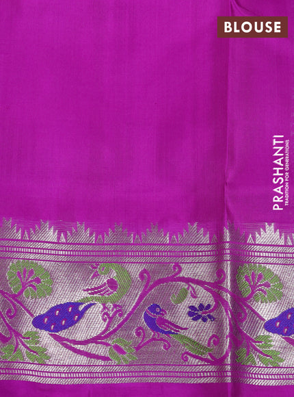 Venkatagiri silk saree lavender and purple with allover zari woven buttas and paithani style border