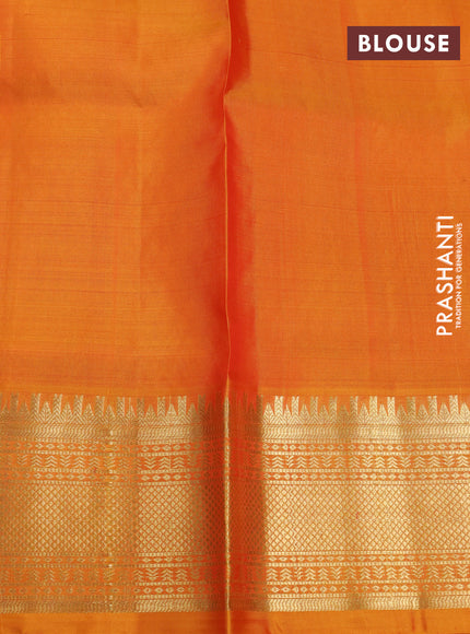 Venkatagiri silk saree pink and mustard yellow with zari woven buttas and zari woven border