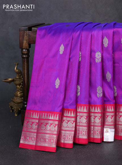 Venkatagiri silk saree purple and pink with zari woven buttas and zari woven border