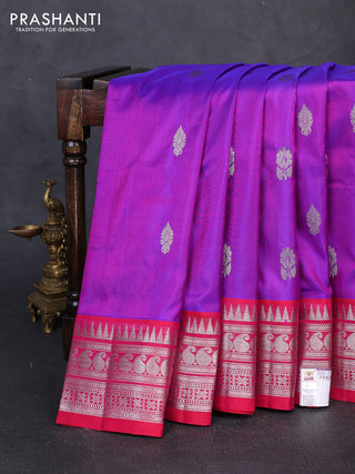 Venkatagiri silk saree purple and pink with zari woven buttas and zari woven border