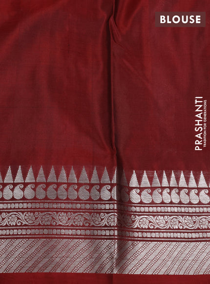Venkatagiri silk saree purple and maroon with allover zari woven buttas and silver zari woven border