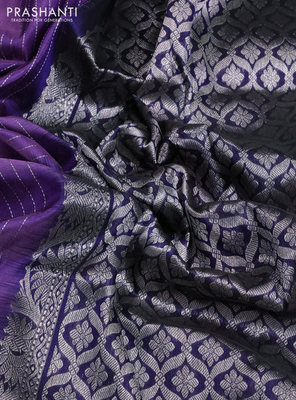 Venkatagiri silk saree lavender and navy blue with allover zari weaves & buttas and zari woven border