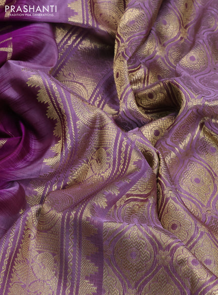 Venkatagiri silk saree purple and pastel purple with allover zari checks & buttas and zari woven border