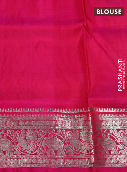 Venkatagiri silk saree red and pink with allover silver zari checks & buttas and zari woven border