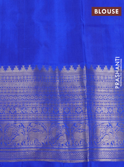 Venkatagiri silk saree dual shade of greenish blue and blue with allover zari weaves & buttas and long zari woven border