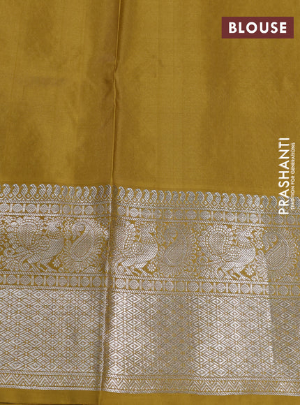 Venkatagiri silk saree elaichi green and mehendi green with allover zari woven buttas and long zari woven border