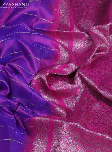 Venkatagiri silk saree purple and pink with allover zari weaves & buttas and zari woven border