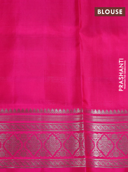 Venkatagiri silk saree dual shade of pinkish orange and pink with allover zari weaves & buttas and zari woven border