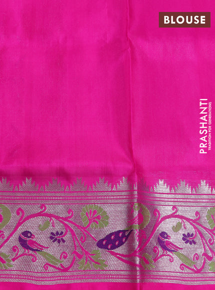 Venkatagiri silk saree purple and pink with allover silver & zari woven buttas and paithani style border