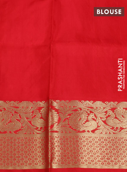 Venkatagiri silk saree red with allover silver & zari woven buttas and zari woven border