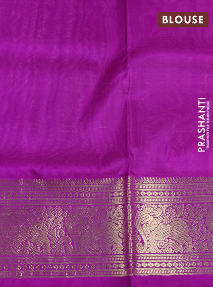 Venkatagiri silk saree lavender and purple with allover zari checks & buttas and zari woven border