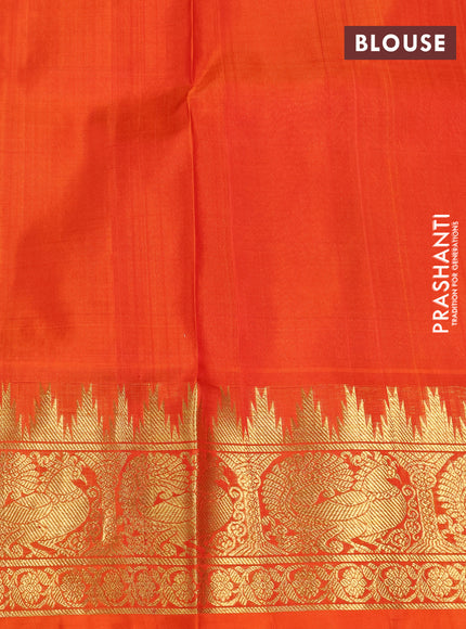 Venkatagiri silk saree purple and orange with allover zari checks & buttas and zari woven border
