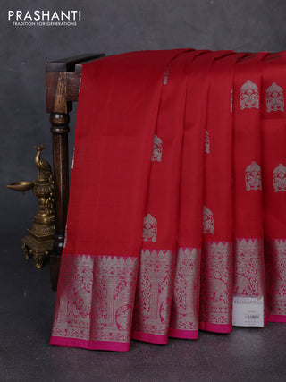 Venkatagiri silk saree red and pink with allover zari woven buttas and zari woven border