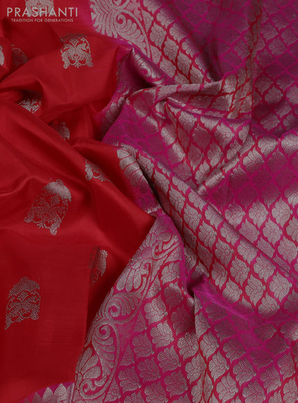Venkatagiri silk saree red and pink with allover zari woven buttas and zari woven border