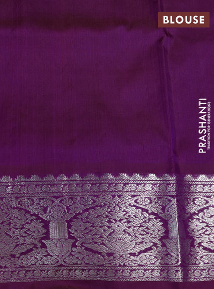 Venkatagiri silk saree purple with allover zari checks & buttas and zari woven border