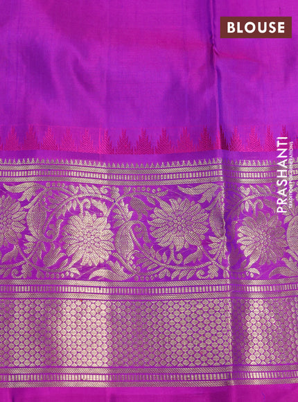 Venkatagiri silk saree royal blue and pink with allover zari woven buttas and long zari woven border