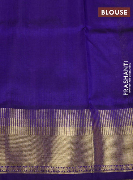 Venkatagiri silk saree violet with allover small zari checks & buttas and rich zari woven border