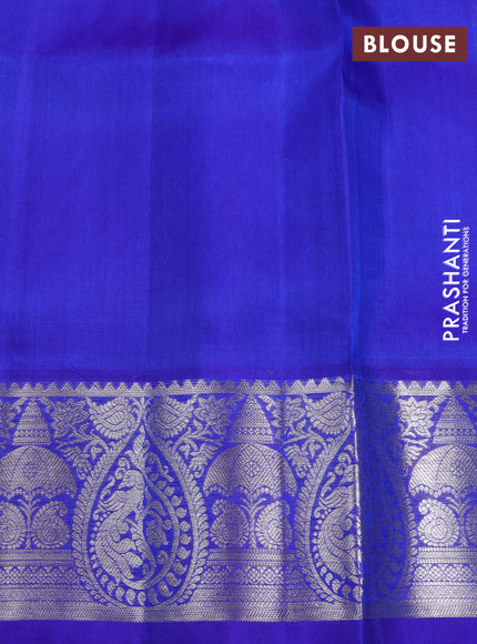 Venkatagiri silk saree blue and royal blue with allover zari woven buttas and zari woven border