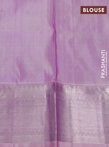 Venkatagiri silk saree violet and pastel purple with allover silver zari woven buttas and long zari woven border