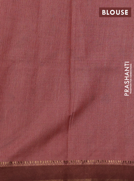Pure tussar silk saree peach orange with allover pichwai prints and woven border